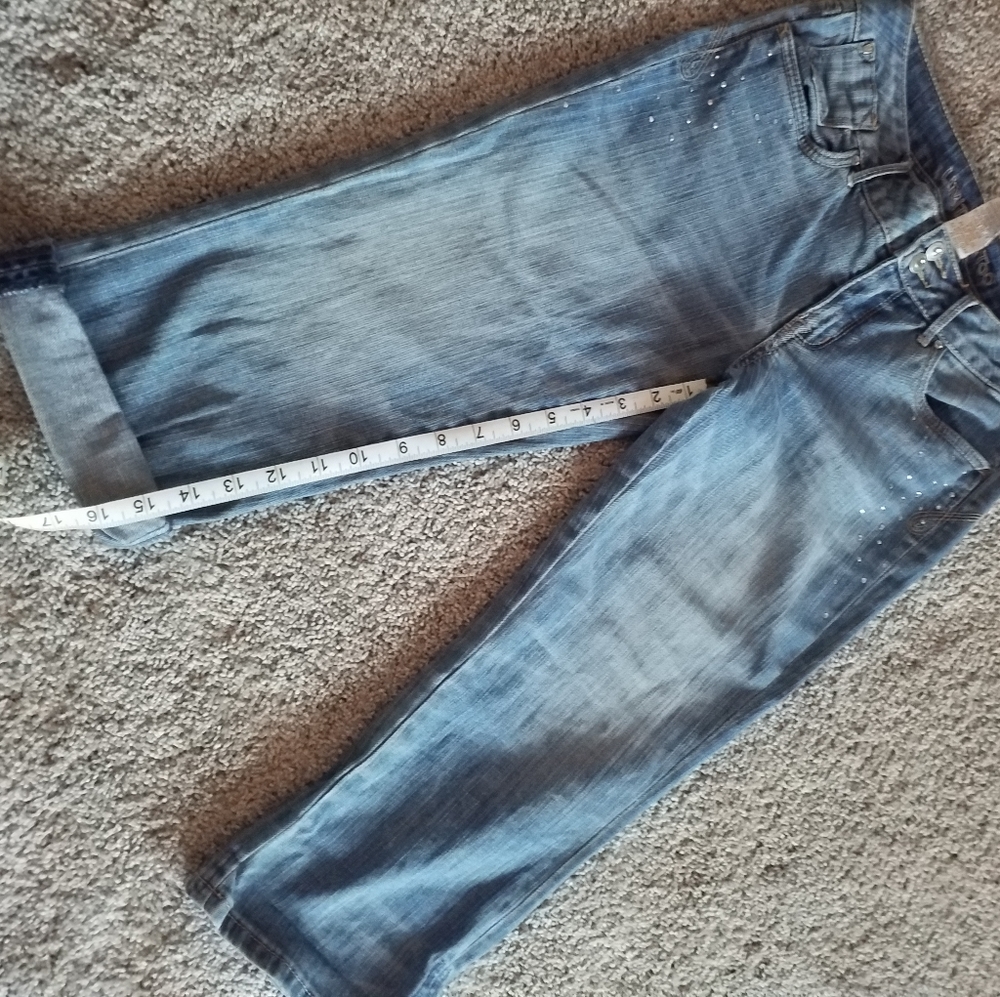 LimitedToo CropJeans 12R denim embroider butterfly - Picture 12 of 12